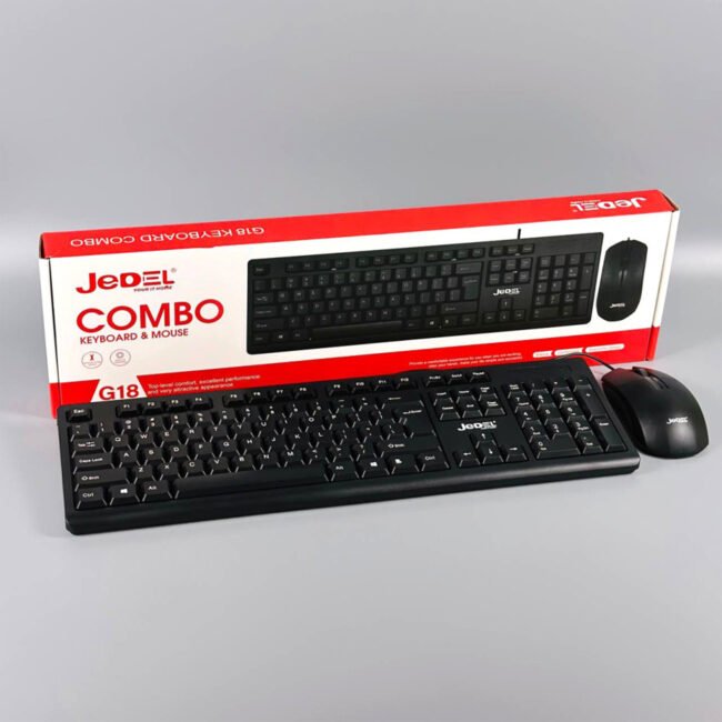 JeDEL G18 Wired Combo – Lightweight Keyboard & 800 DPI Ergonomic Mouse