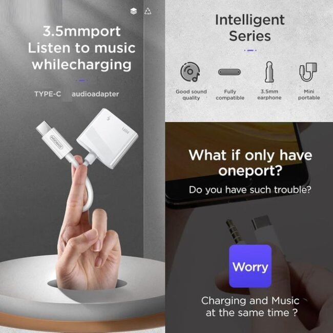 Joyroom SH-C1 3-in-1 Type-C Audio & Charging Adapter