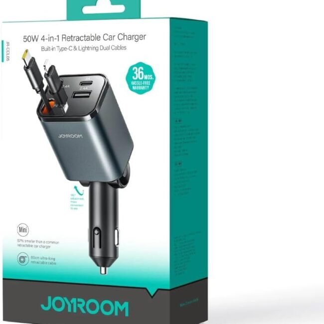 Joyroom JR-CCL05 4-in-1 Fast Car Charger – QC 3.0, Bluetooth, MP3 & AAC Player