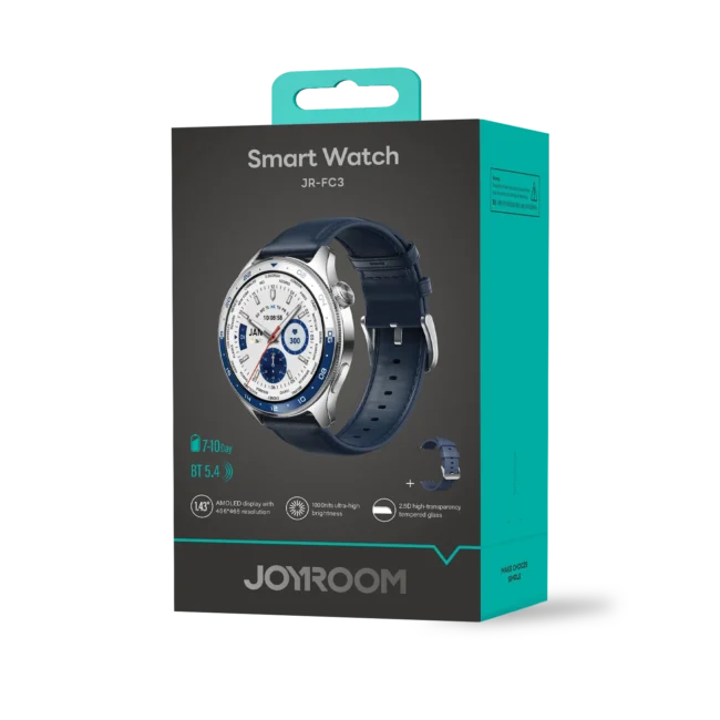 Joyroom JR-FC3 Classic Smartwatch – 1.43″ AMOLED, BT 5.4 & Full Bluetooth Calling