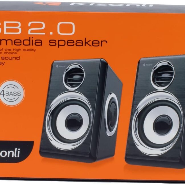 Kisonli T005 Compact Stereo USB Speaker – Clear Sound & Deep Bass