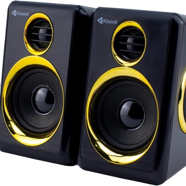 Kisonli T005 Compact Stereo USB Speaker – Clear Sound & Deep Bass