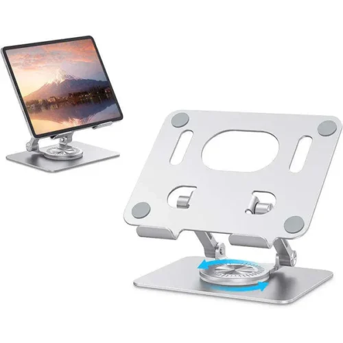 Heavy-Duty Metal Tablet Holder N02  – 360° Rotation + Foldable Design