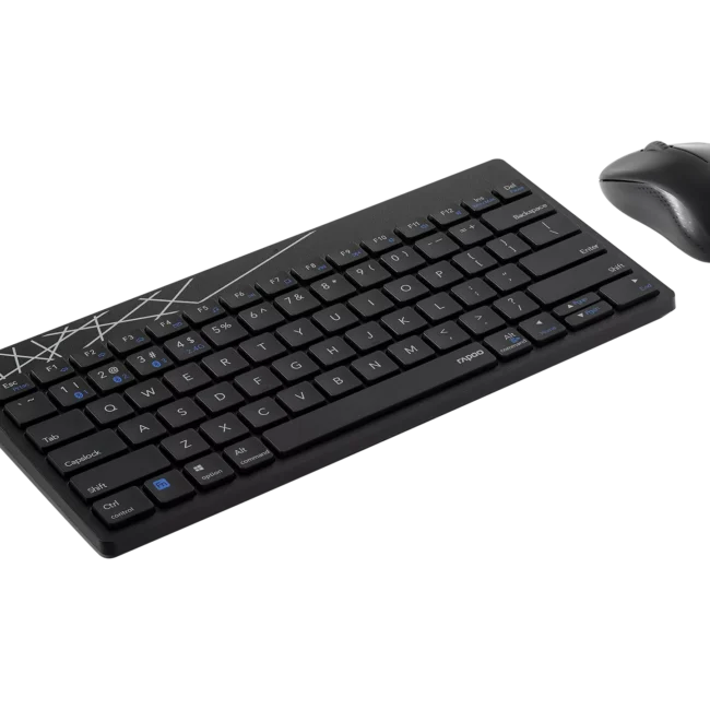 Rapoo 8000M Multi-Mode Wireless Combo — Compact Keyboard + Silent 1300 DPI Mouse