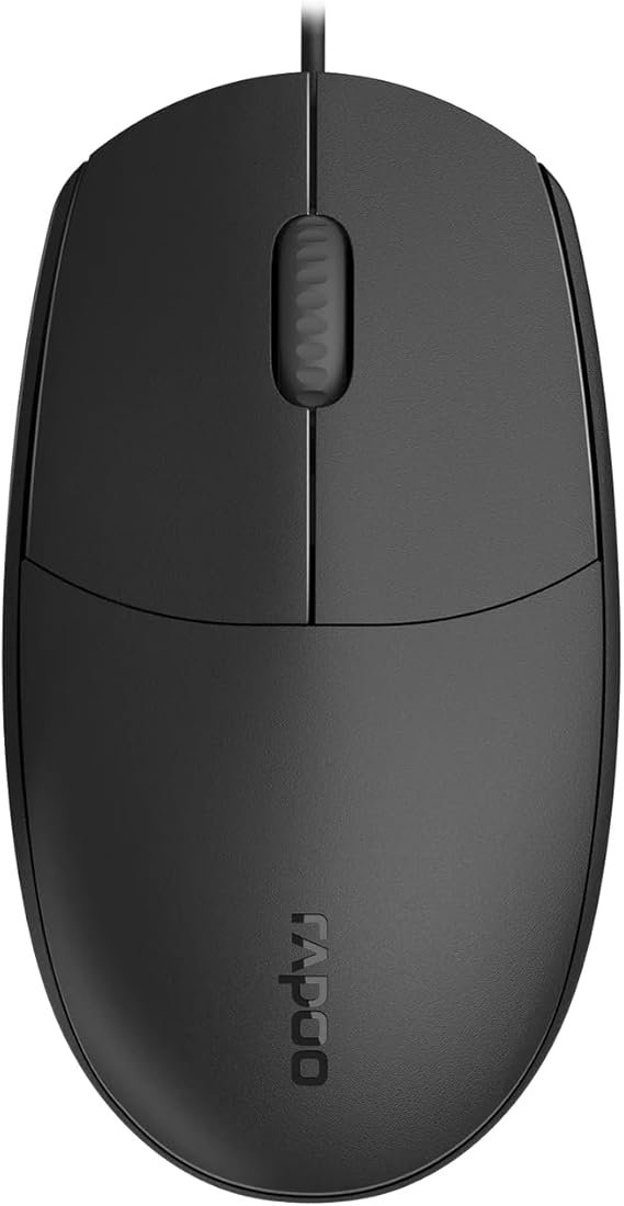 Rapoo N100C USB‑C Wired Optical Mouse – Ambidextrous, 1000 DPI - الصورة 3