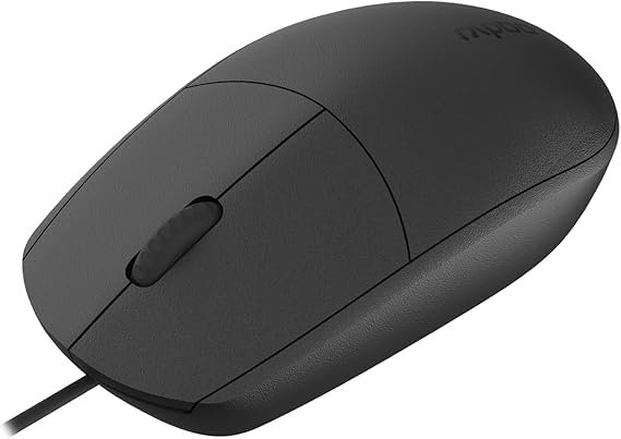 Rapoo N100C USB‑C Wired Optical Mouse – Ambidextrous, 1000 DPI