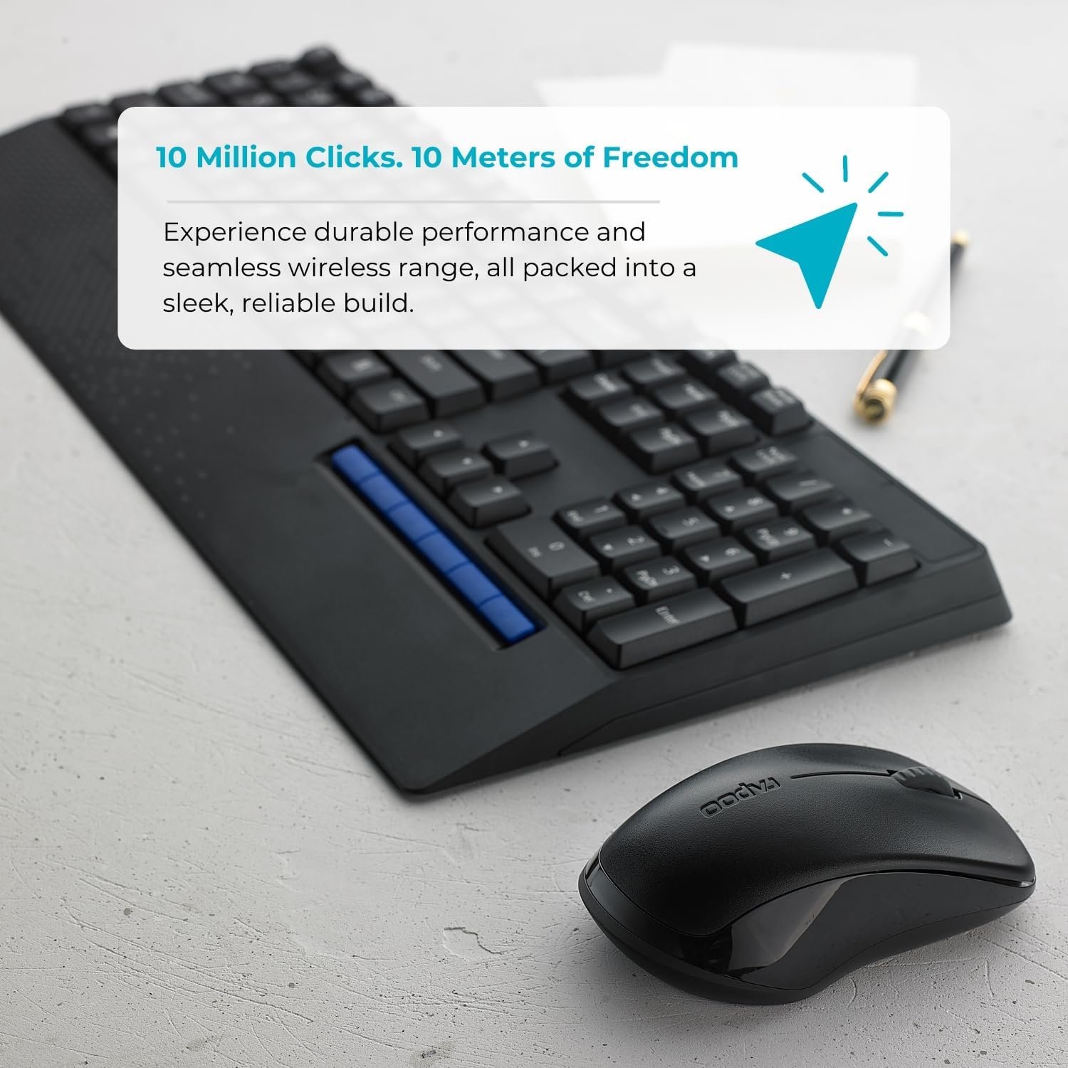 Rapoo X1960 Wireless 2.4 GHz Keyboard + Mouse Combo – Spill‑Resistant & Silent - الصورة 3