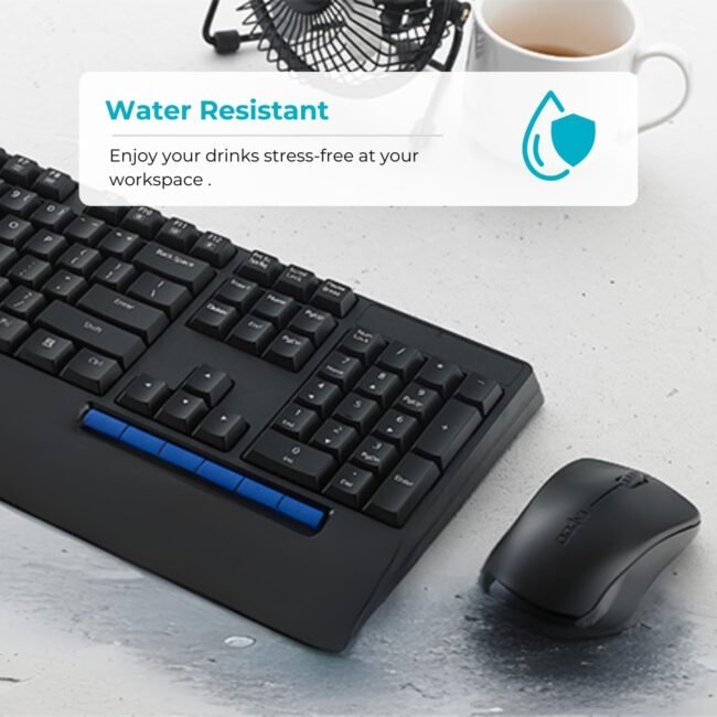 Rapoo X1960 Wireless 2.4 GHz Keyboard + Mouse Combo – Spill‑Resistant & Silent
