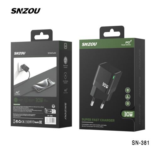 SNZOU 30W GaN PowerCube – Ultra Fast Compact Charger