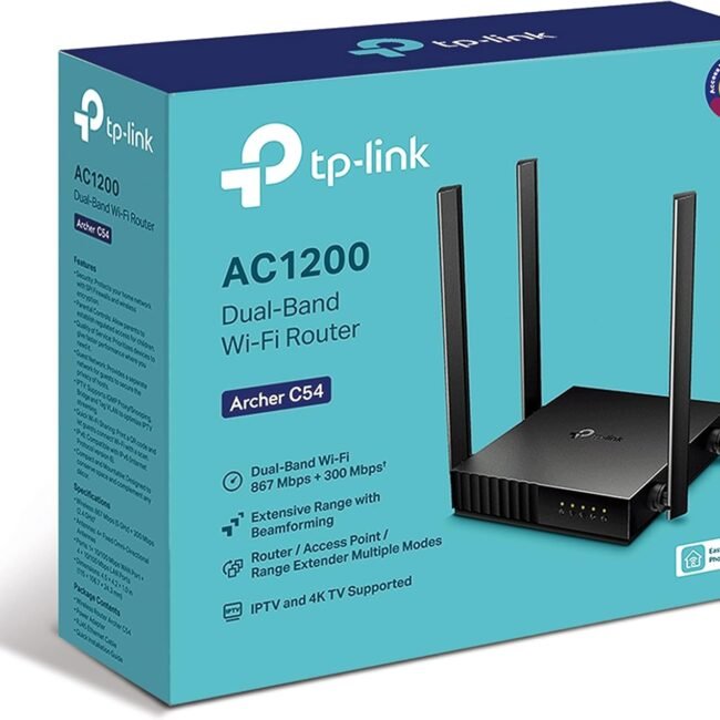 TP-Link Archer C54 – AC1200 Dual-Band WiFi Router (5 GHz + 2.4 GHz)