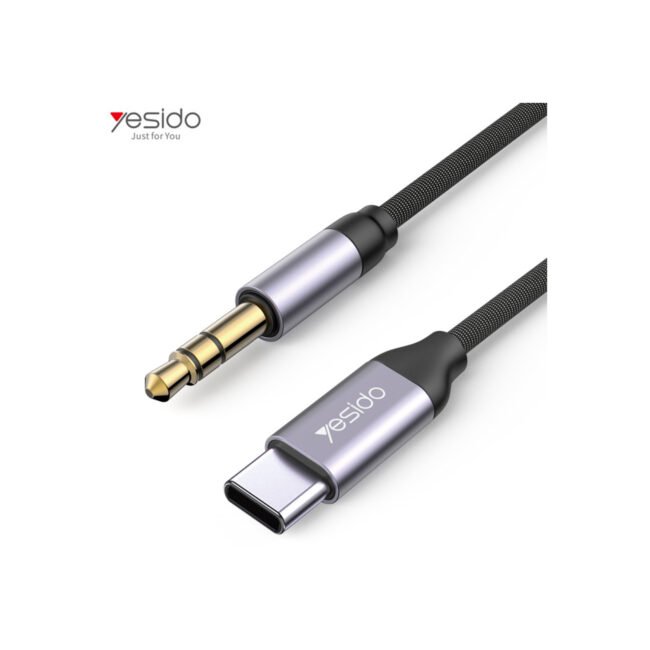 YAU20 Type-C to AUX 3.5mm Cable – 1M Aluminum Alloy Noise-Reduction Audio Cord