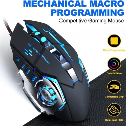 Aula S20 3200 DPI LED Macro Gaming Mouse – Black