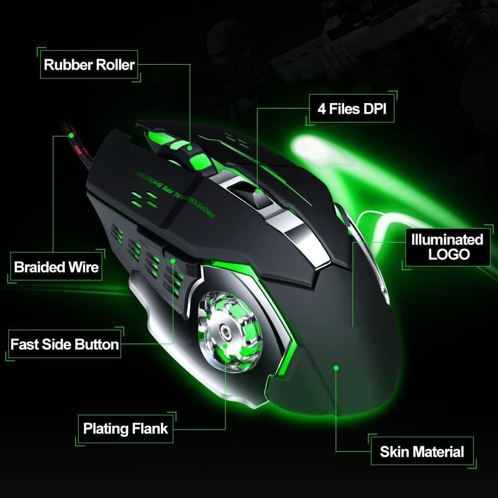 Aula S20 3200 DPI LED Macro Gaming Mouse – Black - الصورة 3