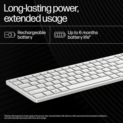 HP 970 Programmable Wireless Keyboard – Full-Size, Multi-Device Bluetooth & 2.4GHz, 20+ Programmable Keys, Backlit, Rechargeable USB-C