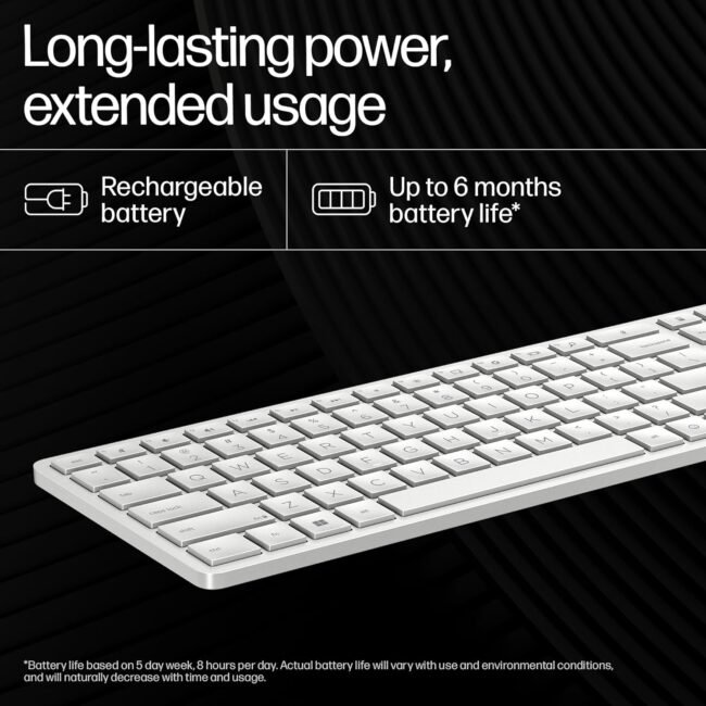 HP 970 Programmable Wireless Keyboard – Full-Size, Multi-Device Bluetooth & 2.4GHz, 20+ Programmable Keys, Backlit, Rechargeable USB-C