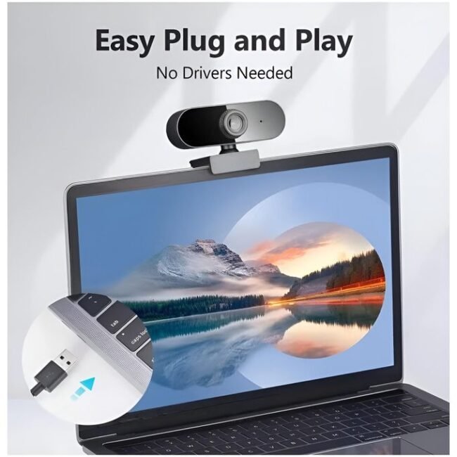 Aukey 1080P Full HD Webcam for Video Calls & Conferences with Built-In Microphone