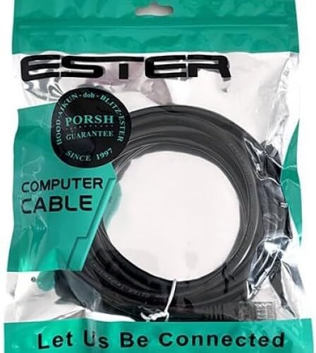 ESTER CAT6 Gigabit Ethernet Patch Cable – 1 Meter High-Speed LAN Cable (Black)