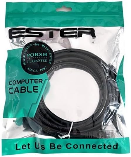 ESTER CAT6 Gigabit Ethernet Patch Cable – 1 Meter High-Speed LAN Cable (Black)