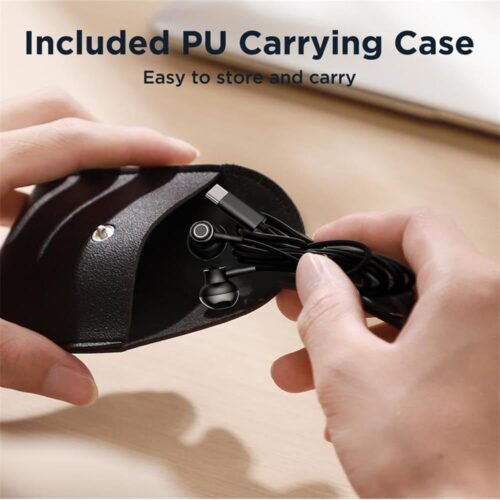 Joyroom JR-EC07 Type-C Wired Earphones – Half In-Ear Metal Design, HD Sound, Built-in Mic & Remote, Plug-and-Play for Android & USB-C Devices