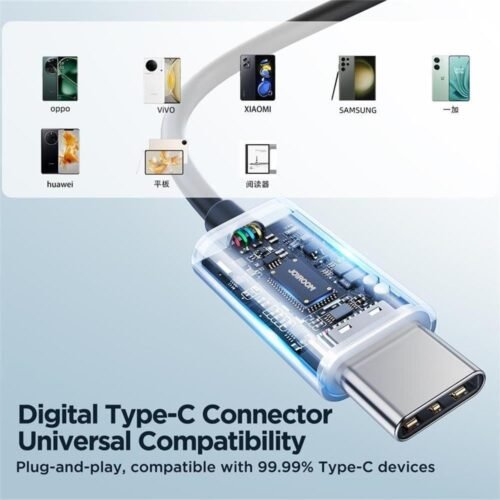 Joyroom JR-EC07 Type-C Wired Earphones – Half In-Ear Metal Design, HD Sound, Built-in Mic & Remote, Plug-and-Play for Android & USB-C Devices