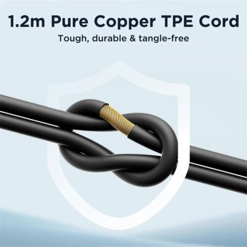 Joyroom JR-EC07 Type-C Wired Earphones – Half In-Ear Metal Design, HD Sound, Built-in Mic & Remote, Plug-and-Play for Android & USB-C Devices