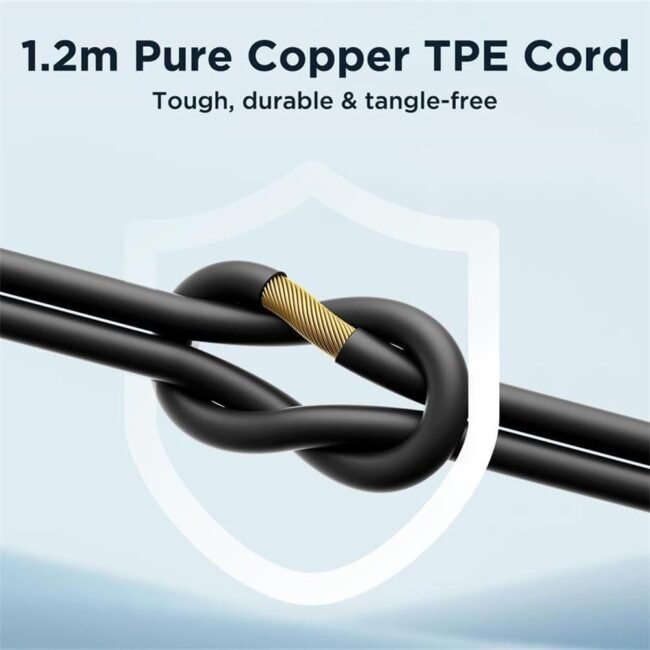 Joyroom JR-EC07 Type-C Wired Earphones – Half In-Ear Metal Design, HD Sound, Built-in Mic & Remote, Plug-and-Play for Android & USB-C Devices