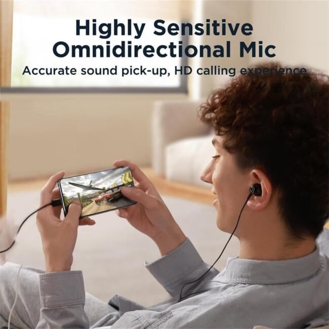 Joyroom JR-EC07 Type-C Wired Earphones – Half In-Ear Metal Design, HD Sound, Built-in Mic & Remote, Plug-and-Play for Android & USB-C Devices