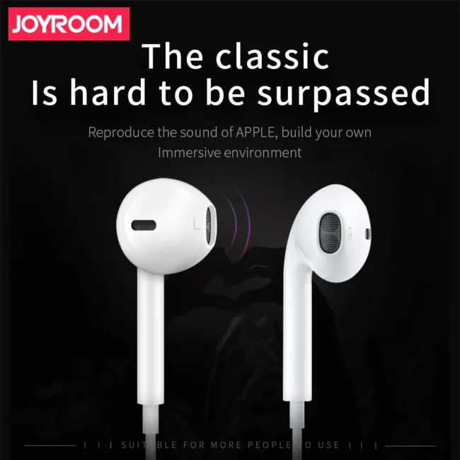 Joyroom JR-EP1 Wired Earphones – 3.5mm Jack, HD Stereo Sound, Built-in Microphone, In-Line Controls, Ergonomic In-Ear Design