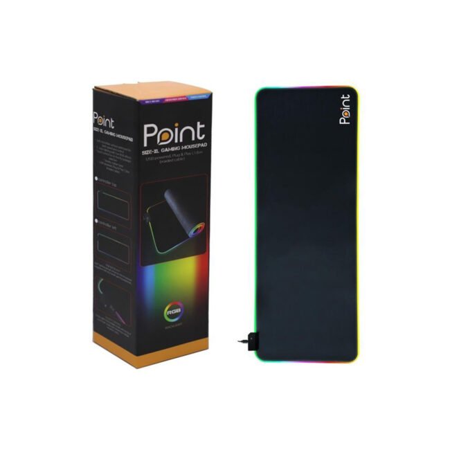 POINT Luminous RGB XL Gaming Mousepad – Large Extended RGB LED Mouse & Keyboard Pad, Non-Slip