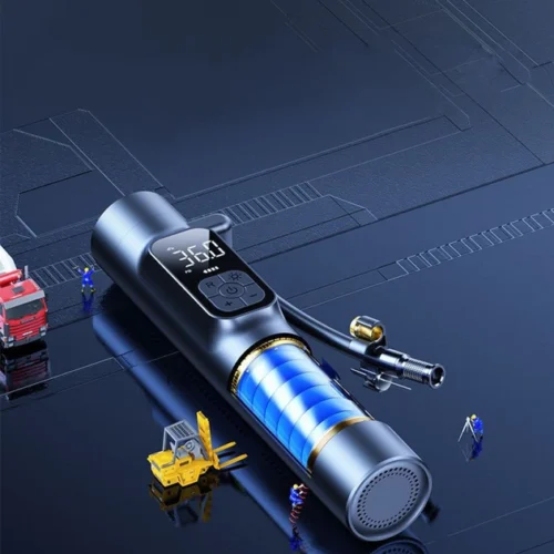 Remax CQ-1 Portable Air Pump – 5000mAh Rechargeable Compressor with LED Flashlight (Black)