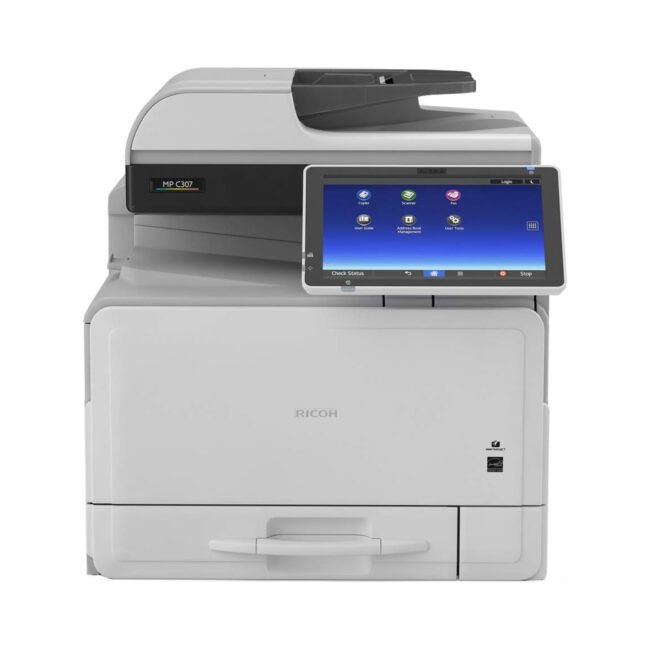 Ricoh MP C307 A4 Color Multifunction Printer – Print, Copy, Scan & Fax, 31 ppm, 1200×1200 dpi, 10.1″ Touch Screen, Duplex & Network Connectivity