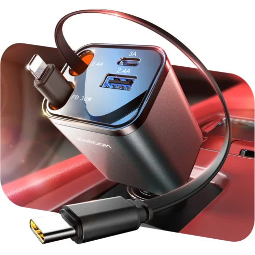 JOYROOM JR-CCL05 65W 4-in-1 Retractable Cable Car Charger