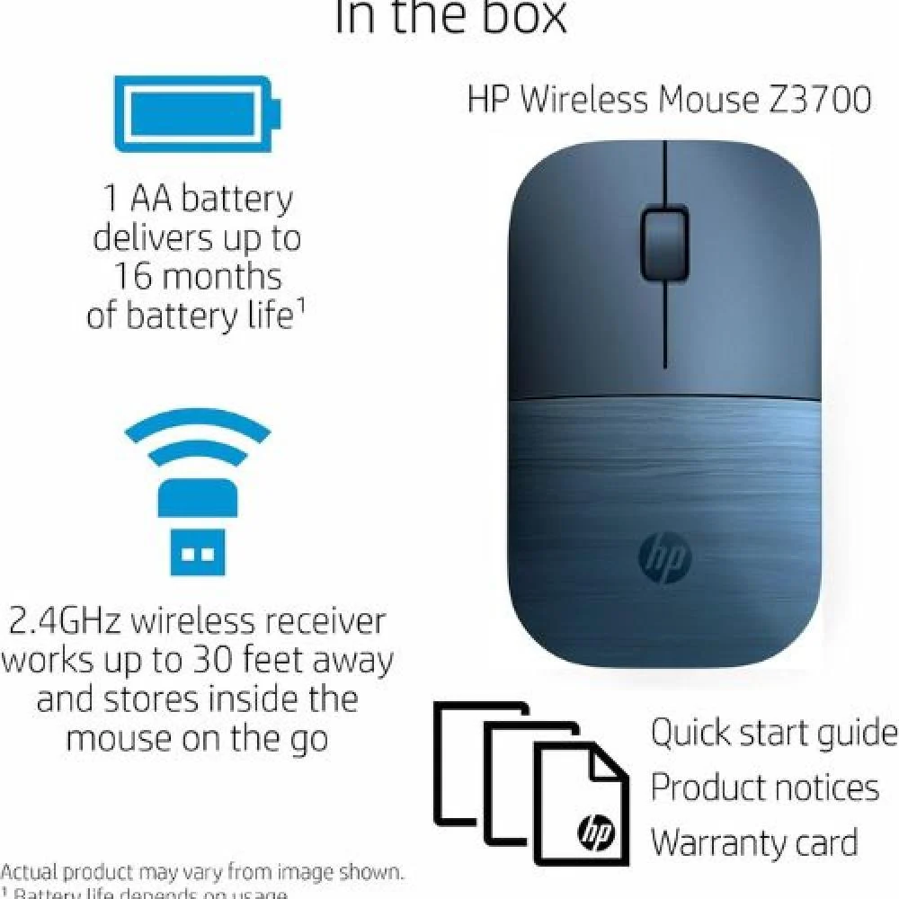 HP DIB Z3700 G2 Wireless 2.4GHz Metal Surface Mouse ORIGINAL - الصورة 2