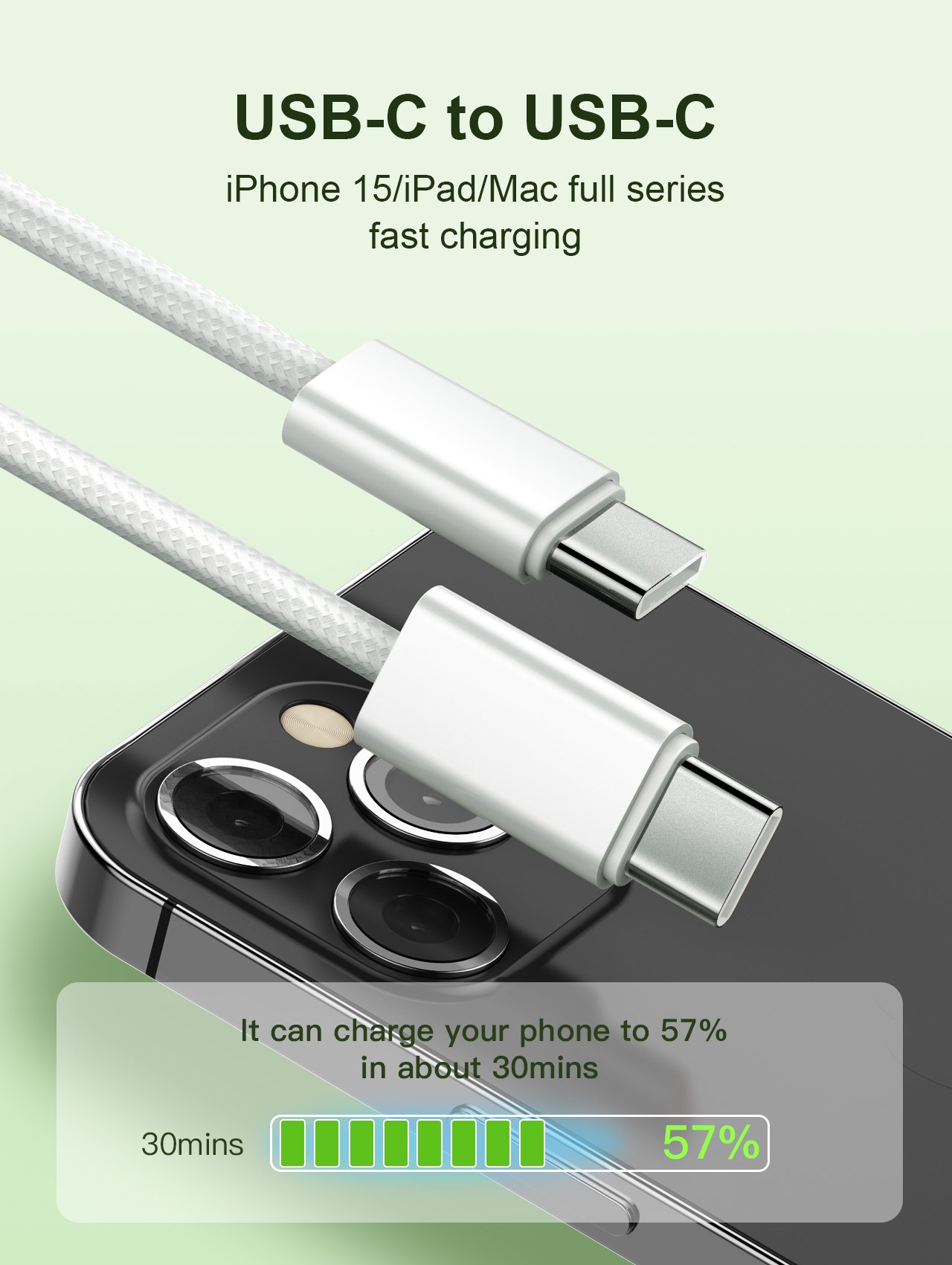 BLITZ CC65W 1M Type-C to Type-C Cable - 65W PD, High Performance - الصورة 4