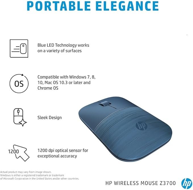 HP DIB Z3700 G2 Wireless 2.4GHz Metal Surface Mouse ORIGINAL - الصورة 3