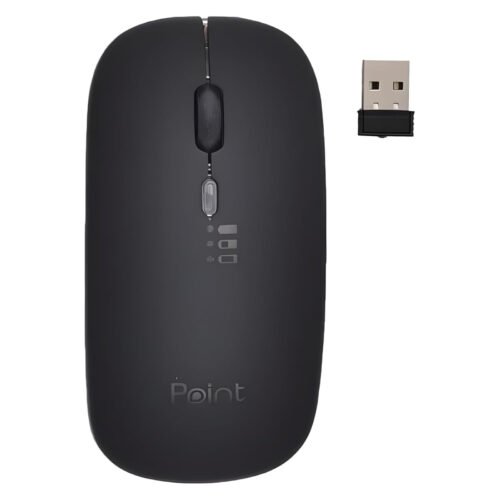 Point PT-20 Wireless Mouse – Modern Design, Dual Mode 2.4GHz/Bluetooth Black, Silver