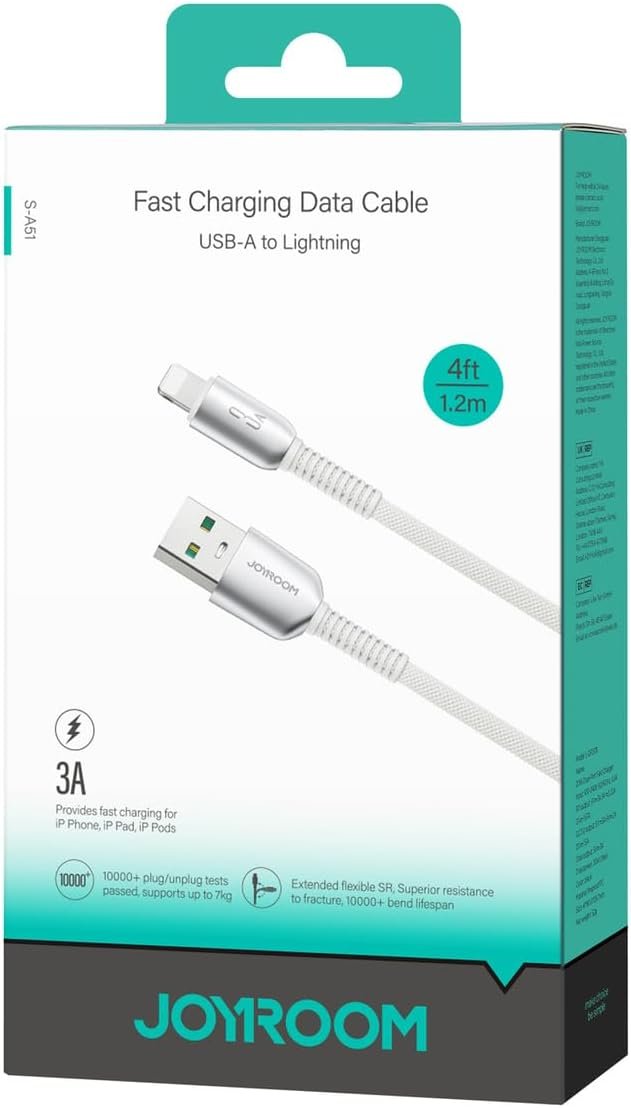 S-A51 3A Fast Charging Data Cable (USB-A to Lightning) 1.2m - الصورة 5