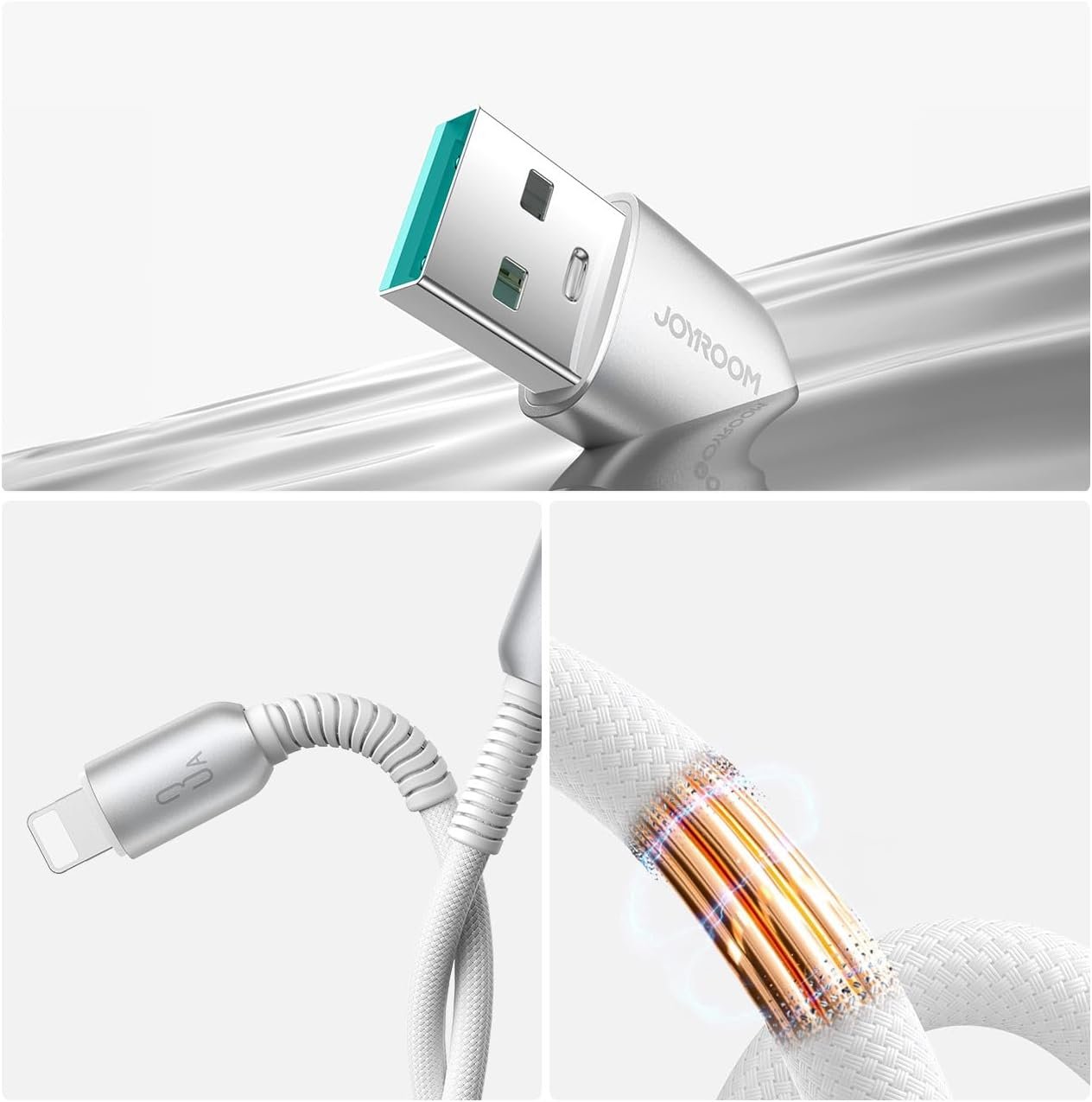 S-A51 3A Fast Charging Data Cable (USB-A to Lightning) 1.2m - الصورة 6