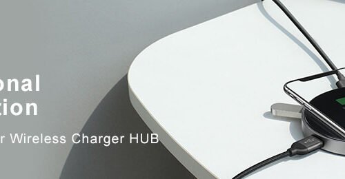 Baseus Mirror series Qi charger and USB-C hub with HDMI 2xUSB 2.0 1xUSB 3.0 and PD USB Hub