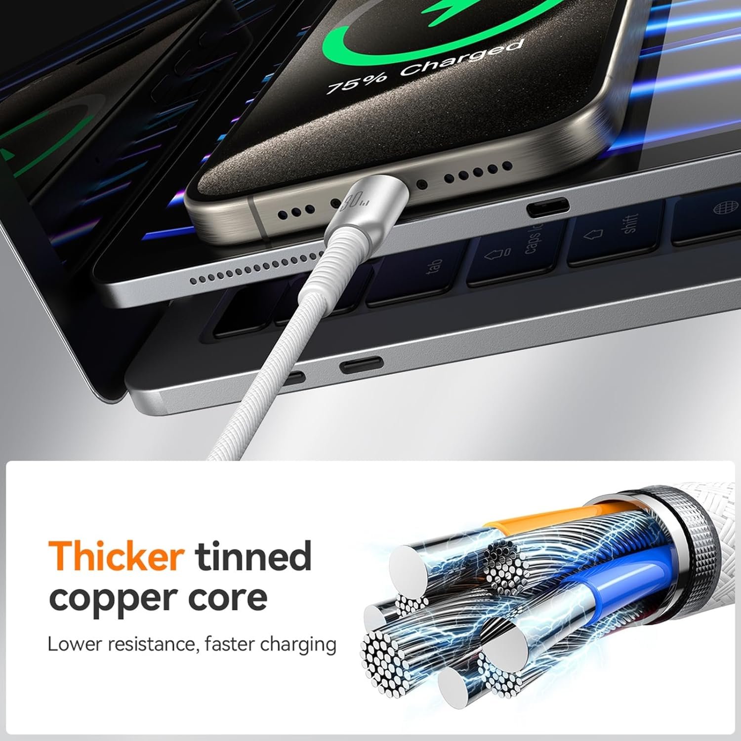 Joyroom S-A51 30W USB-C to Lightning Fast Charging Cable 1.2m - الصورة 4