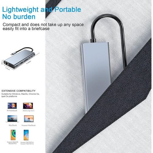 Type-C to HDTV 11-in-1 Multi-Function Dock Station Adapter