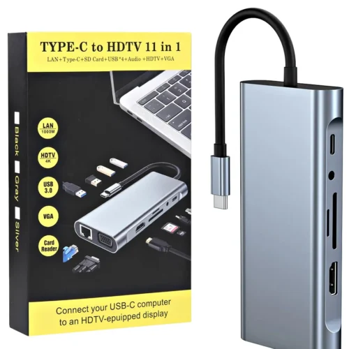 Type-C to HDTV 11-in-1 Multi-Function Dock Station Adapter