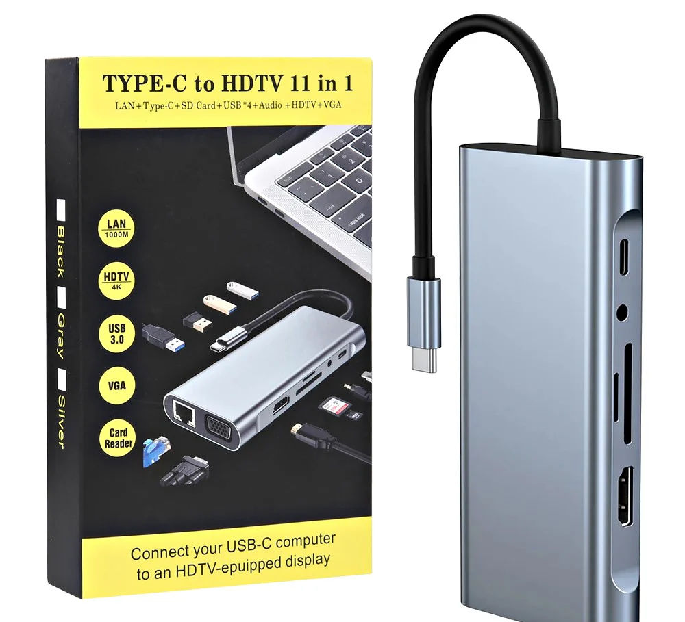 Type-C to HDTV 11-in-1 Multi-Function Dock Station Adapter - الصورة 5