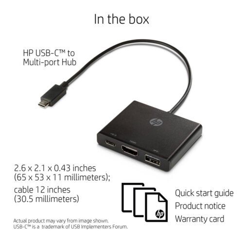 ORIGINAL HP 1BG94AA USB-C to Multi-Port Hub (USB-C to USB-A, USB-C and HDMI)