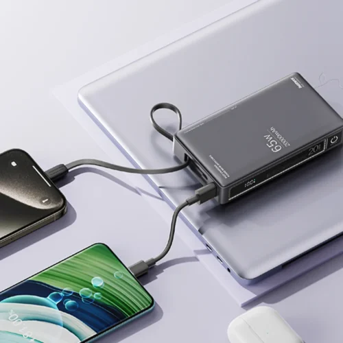 REMAX RPP-87 65W+22.5W Type-C Cabled Fast Charging Power Bank 20000 mAh - White