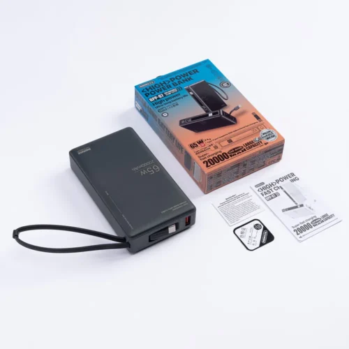 REMAX RPP-87 65W+22.5W Type-C Cabled Fast Charging Power Bank 20000 mAh - White