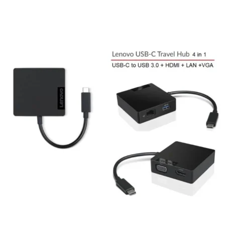 ORIGINAL Lenovo USB-C 4 in 1 Travel Docking Station with HDMI, VGA, USB 3.0 and RJ45