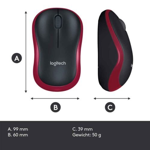 Logitech Wireless Mouse M185 - Red