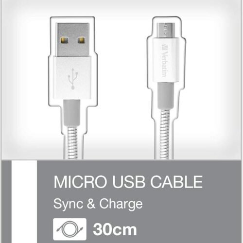 Verbatim Micro USB charging high-quality stainless steel cable 30 cm