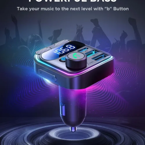 JOYROOM 81W Bluetooth 5.4 FM Transmitter Car Adapter PD & QC 3.0 USB C